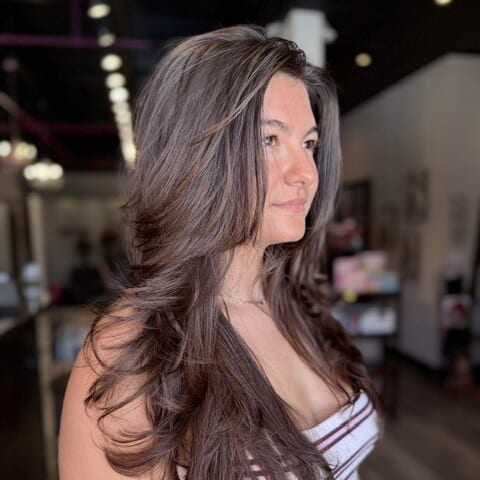Brunette long layers - Salon 131 Seminole
