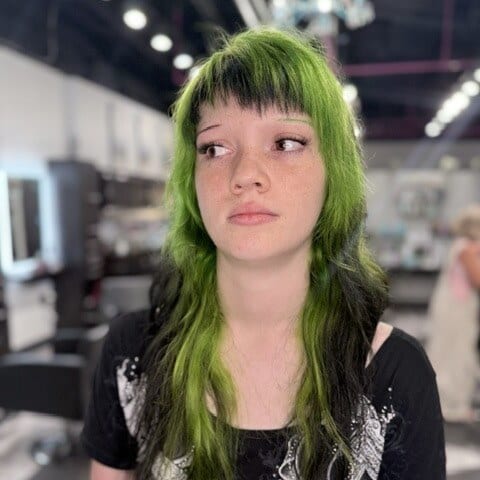 Green wolf cut - Salon 131 Seminole