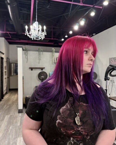 Magenta to purple color melt - Salon 131 Seminole